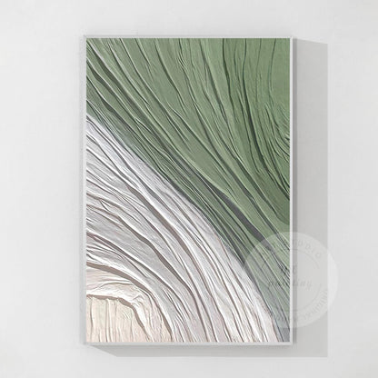 Sage Green Textured Wall Art: Nordic Minimalist Original Painting #9