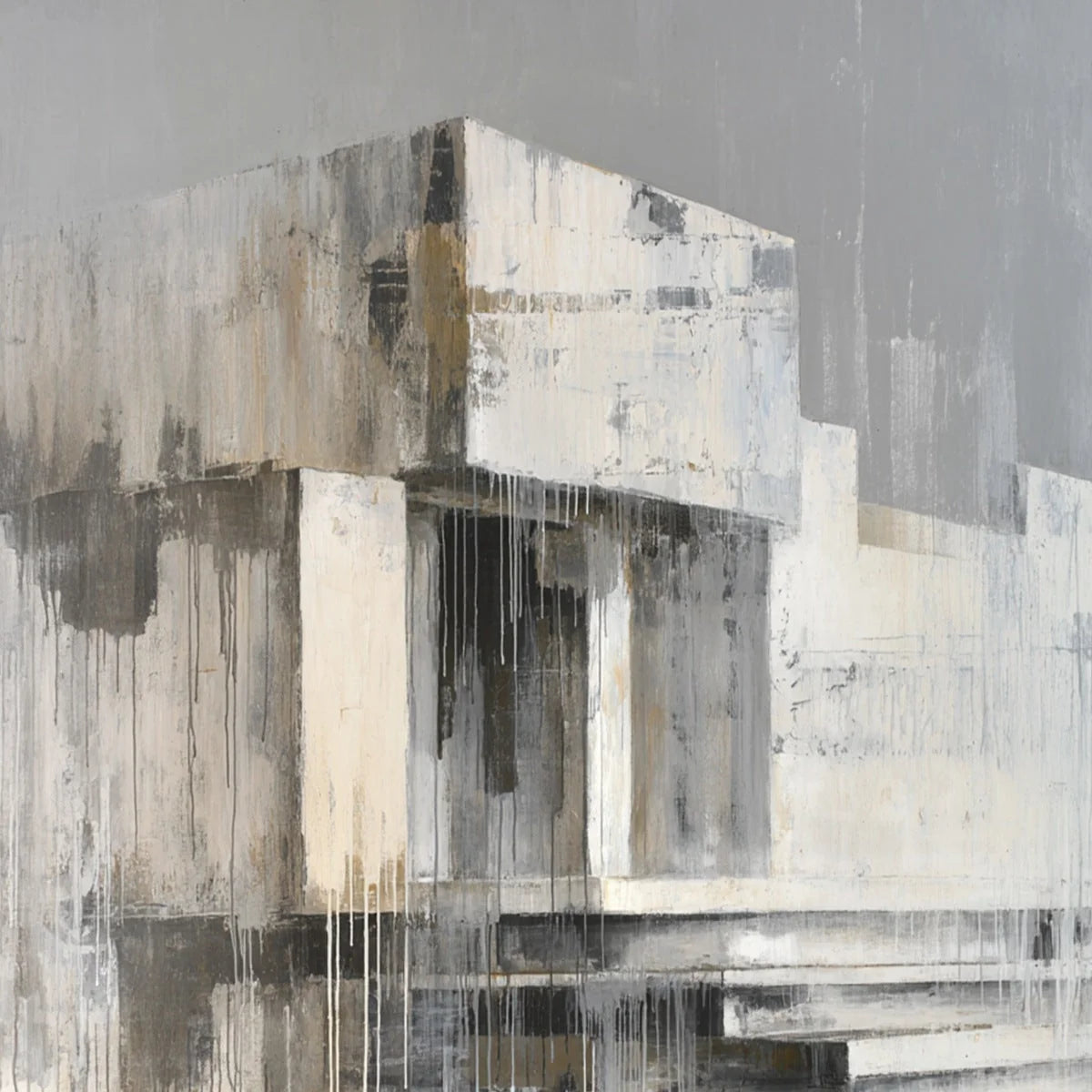 SANCTUARY: Abstract Architectural Painting | rolled canvas, ready for custom framing