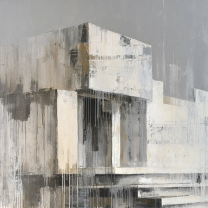 SANCTUARY: Abstract Architectural Painting | rolled canvas, ready for custom framing
