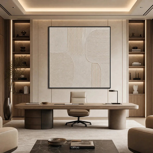 SANCTUARY: Large Square Textured Wabi Sabi Abstract Painting