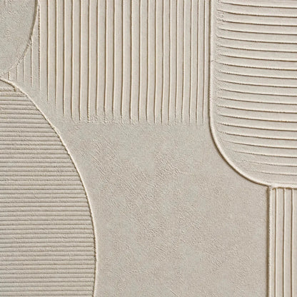 SANCTUARY: Large Square Textured Wabi Sabi Abstract Painting | rectangular format, hand-painted canvas edge