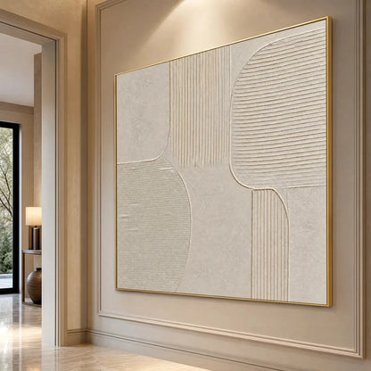 SANCTUARY: Large Square Textured Wabi Sabi Abstract Painting | rolled canvas, ready for custom framing