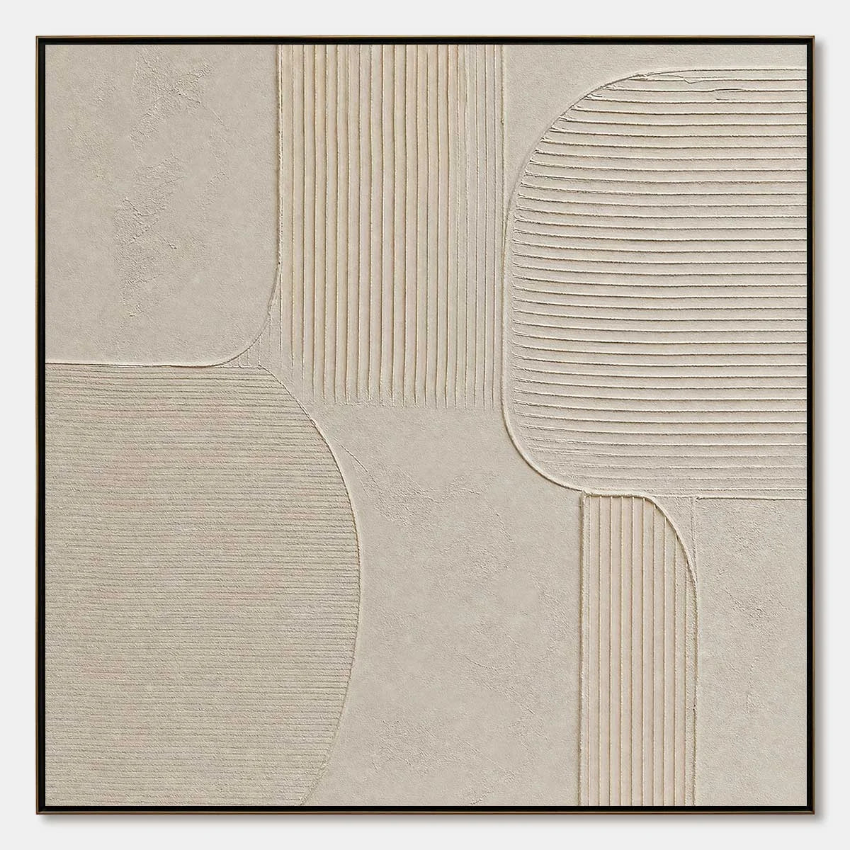 SANCTUARY: Large Square Textured Wabi Sabi Abstract Painting | hanging in living room, Abstract wall art