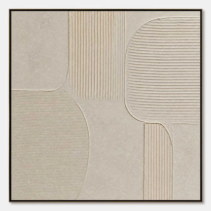 SANCTUARY: Large Square Textured Wabi Sabi Abstract Painting | hanging in living room, Abstract wall art
