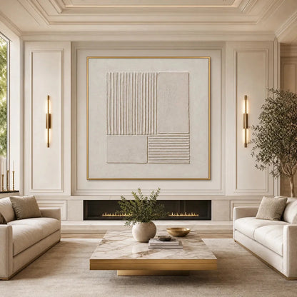 SANCTUARY: Textured Wabi-Sabi Minimalist Abstract Painting | Minimalist mood, soft natural light studio shot