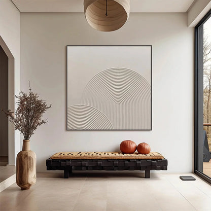 SANDSTONE ARCHES: Textured Minimalist Abstract Oil Painting | rolled canvas, ready for custom framing