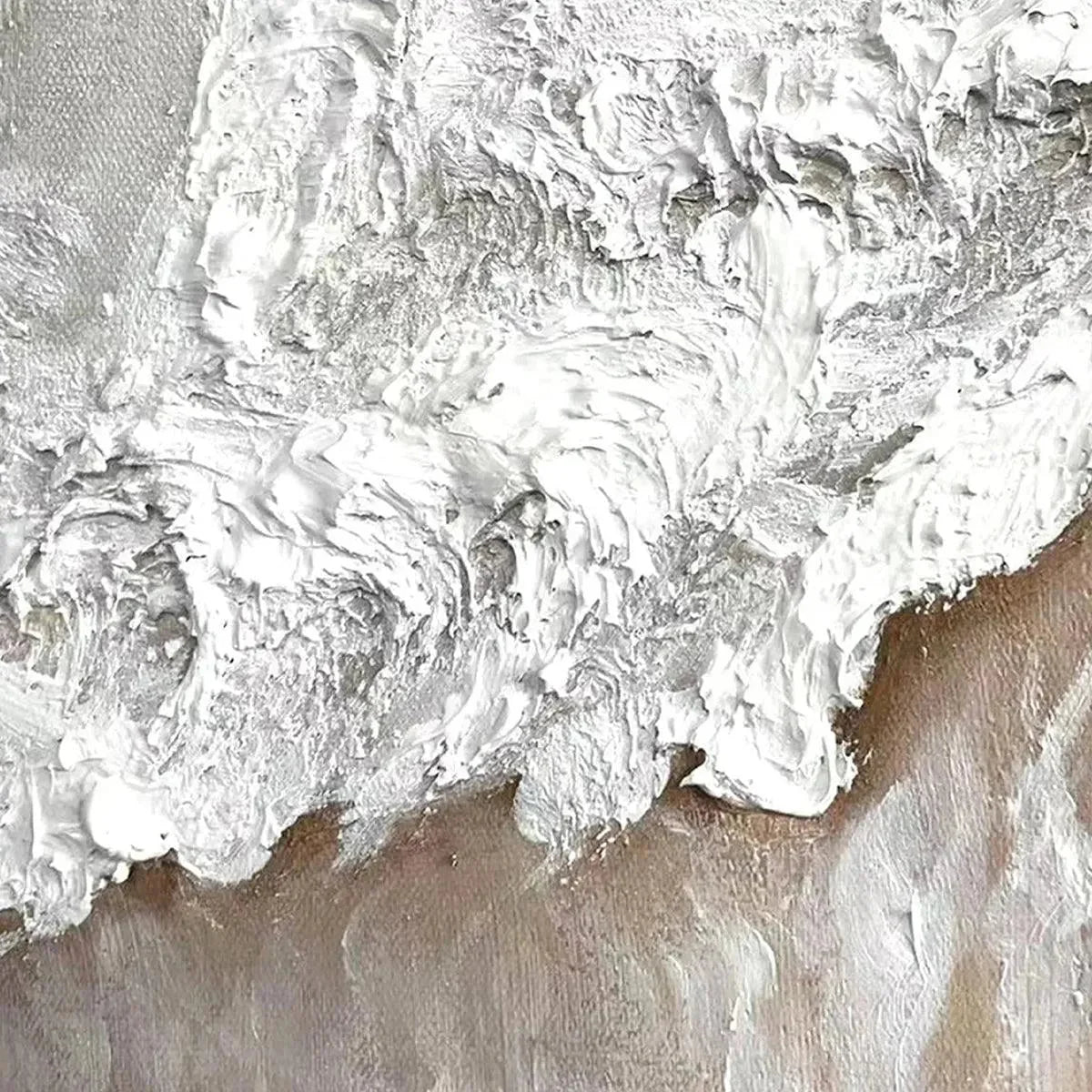 SANDY WHISPERS: Minimalist Beach Waves Painting, Horizontal Wall Art | Minimalist mood, soft natural light studio shot