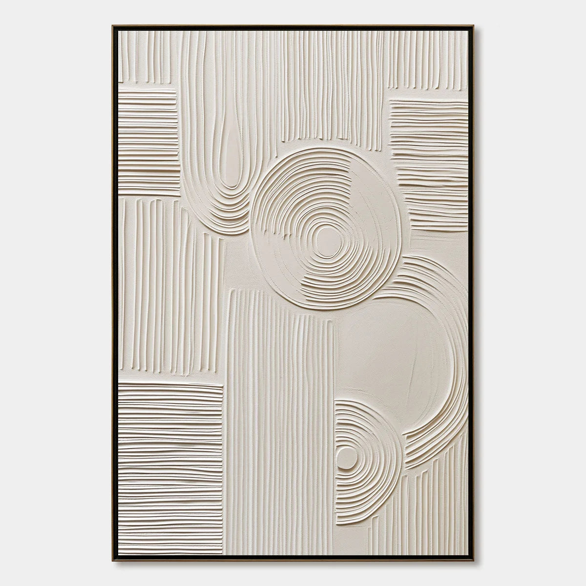 SCULPTED SERENITY: Textured Beige Minimalist Wabi Sabi Wall Art | hanging in living room, Minimalist wall art