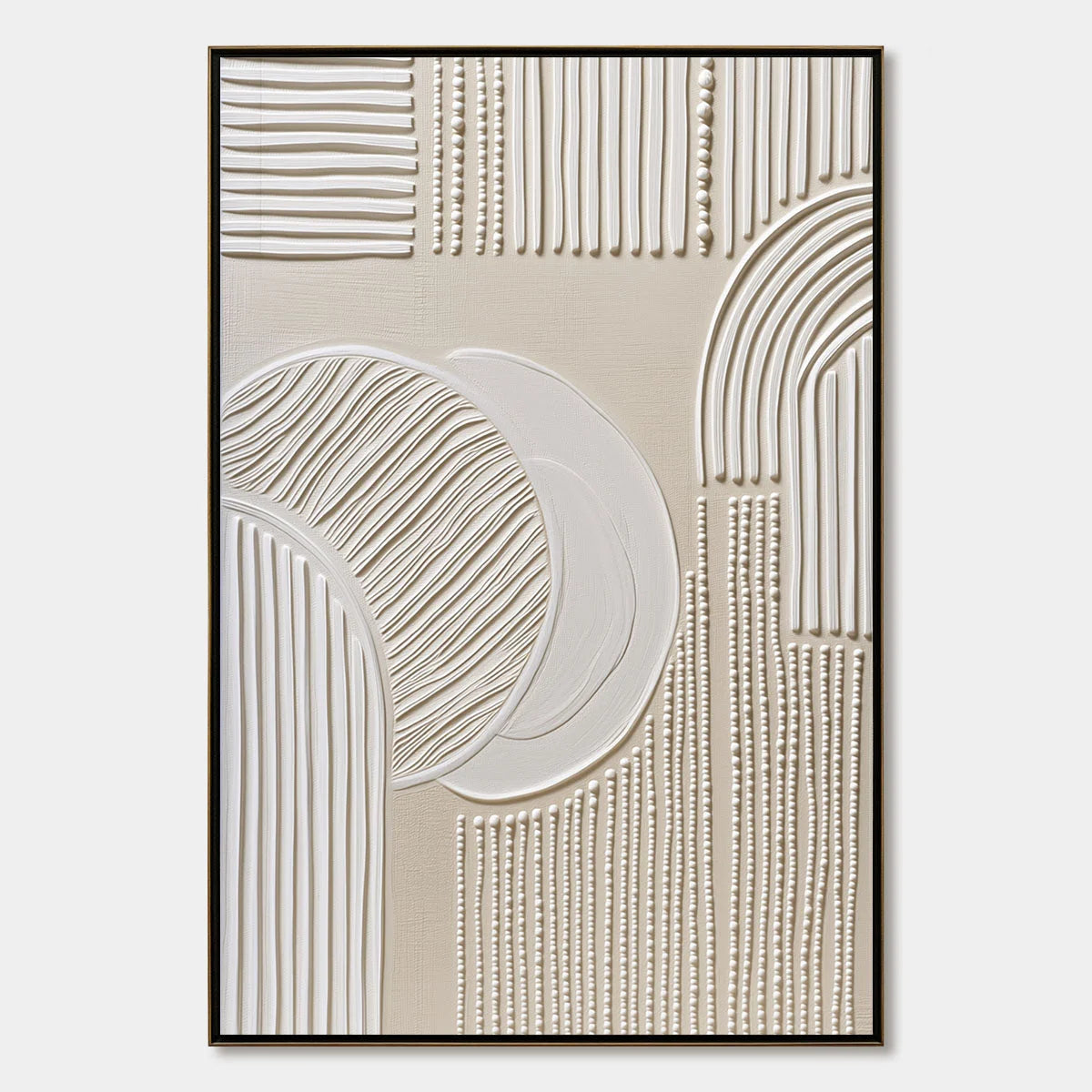 SCULPTED SERENITY: Textured Minimalist Abstract Wall Art | hanging in living room, Minimalist wall art
