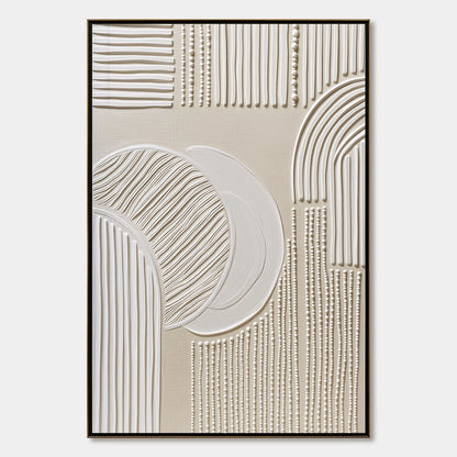 SCULPTED SERENITY: Textured Minimalist Abstract Wall Art | hanging in living room, Minimalist wall art
