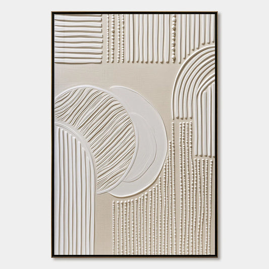 SCULPTED SERENITY: Textured Minimalist Abstract Wall Art | hanging in living room, Minimalist wall art