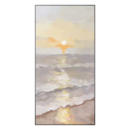 Seascape Sunrise Painting on Canvas: Beach Coastal Wall Art #10