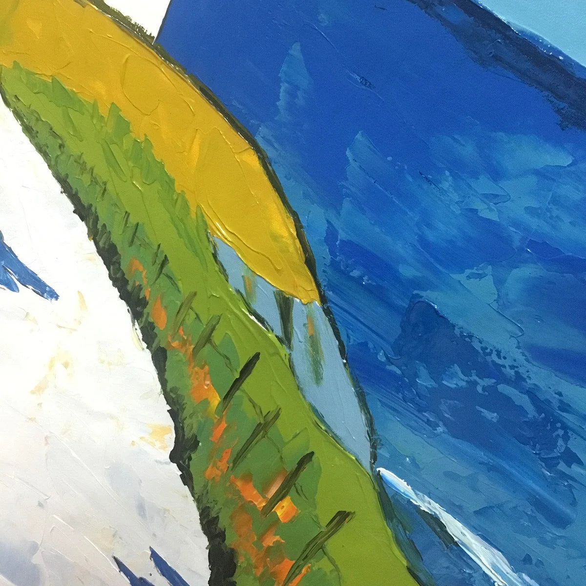 SEASIDE COTTAGE: Impasto Coastal Landscape Oil Painting | rolled canvas, ready for custom framing