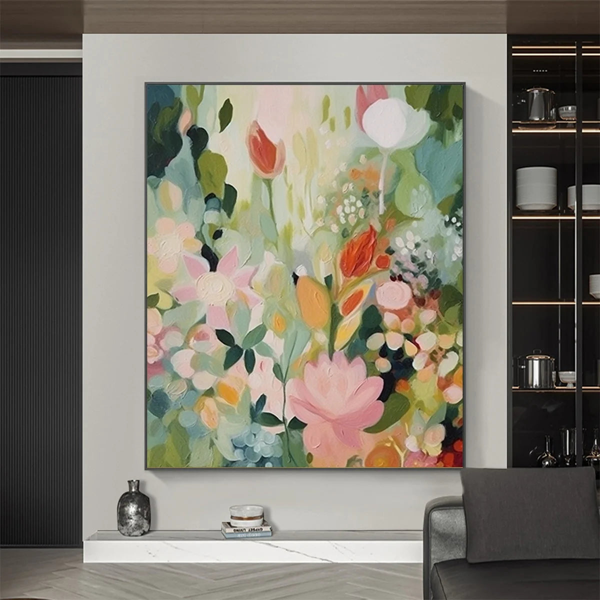 SECRET GARDEN: Dreamy Floral Oil Painting | Abstract mood, soft natural light studio shot