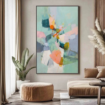 SERENDIPITY: Colorful Modern Abstract Composition Painting | Abstract closeup, raised brushwork detail
