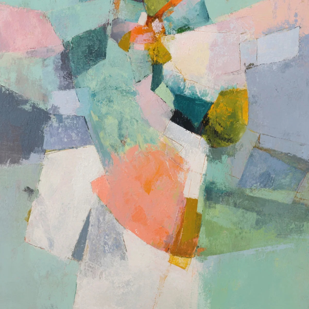 SERENDIPITY: Colorful Modern Abstract Composition Painting | rectangular format, hand-painted canvas edge