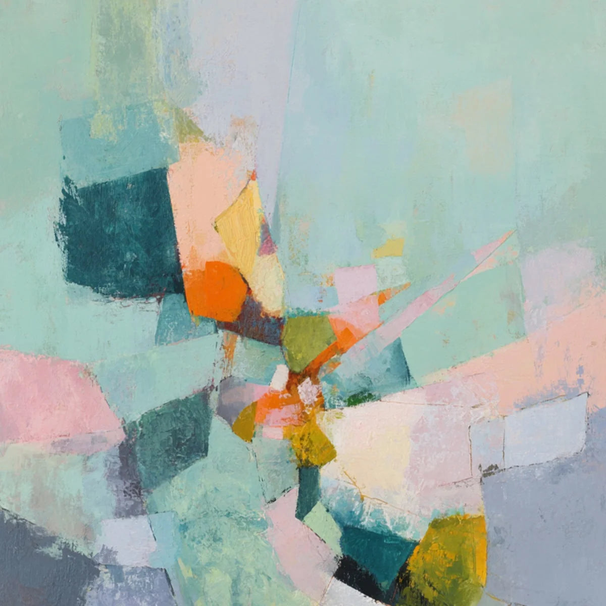 SERENDIPITY: Colorful Modern Abstract Composition Painting | rolled canvas, ready for custom framing