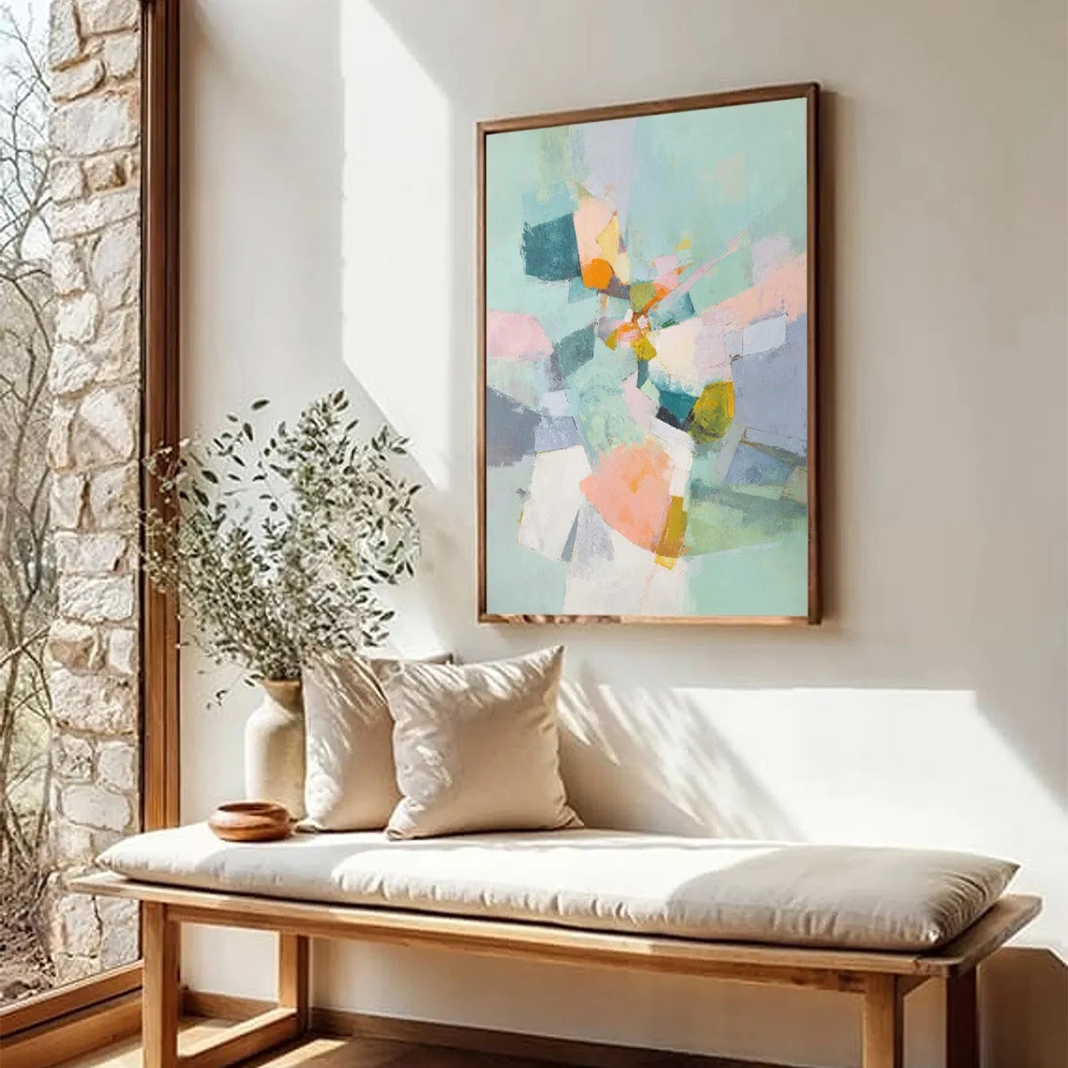 SERENDIPITY: Colorful Modern Abstract Composition Painting | Abstract mood, soft natural light studio shot