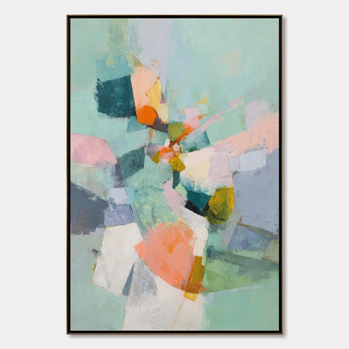SERENDIPITY: Colorful Modern Abstract Composition Painting | hanging in living room, Abstract wall art