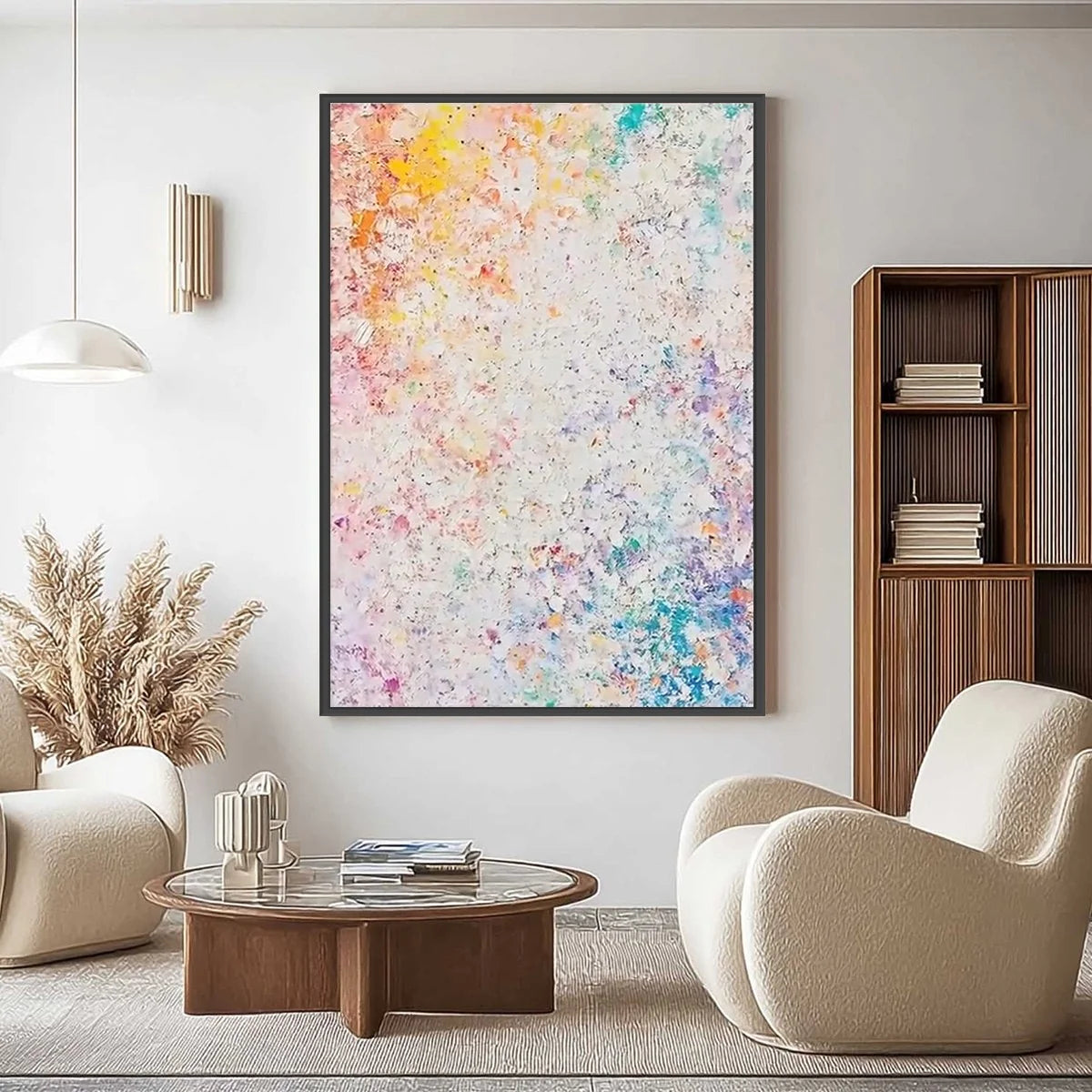SERENDIPITY: Colorful Textured Abstract Vertical Oil Painting | Abstract closeup, raised brushwork detail