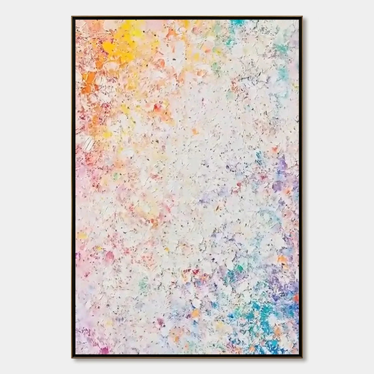 SERENDIPITY: Colorful Textured Abstract Vertical Oil Painting | hanging in living room, Abstract wall art