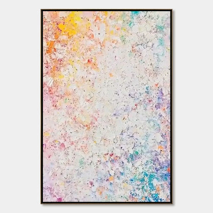 SERENDIPITY: Colorful Textured Abstract Vertical Oil Painting | hanging in living room, Abstract wall art