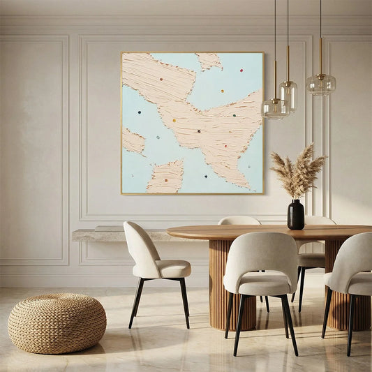 SERENDIPITY: Textured Minimalist Painting with Playful Impasto Details