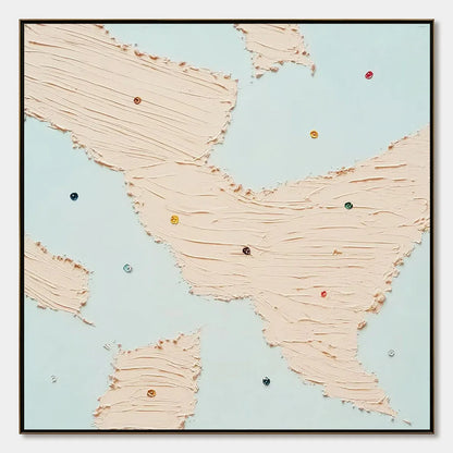 SERENDIPITY: Textured Minimalist Painting with Playful Impasto Details | hanging in living room, Minimalist wall art