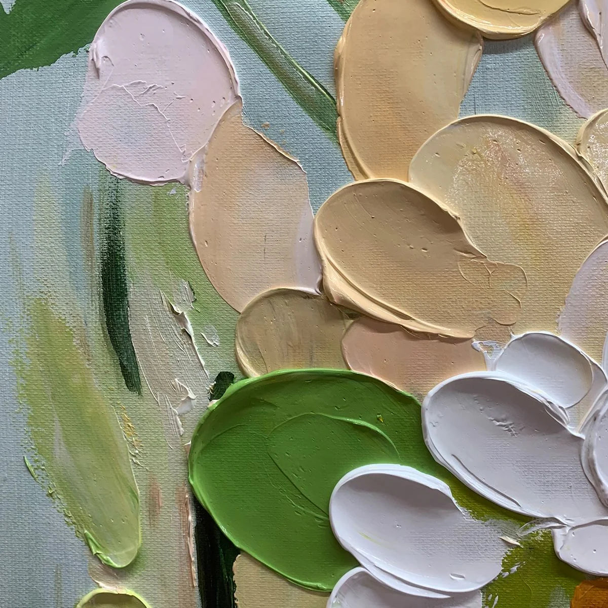SERENE BLOSSOMS: Impressionist Floral Oil Painting | rolled canvas, ready for custom framing