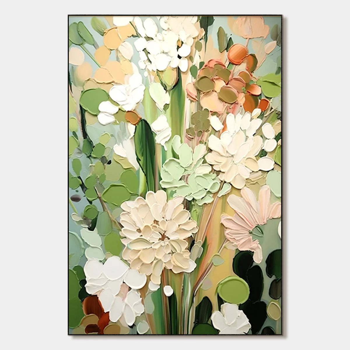 SERENE BLOSSOMS: Impressionist Floral Oil Painting | hanging in living room, Impressionist wall art