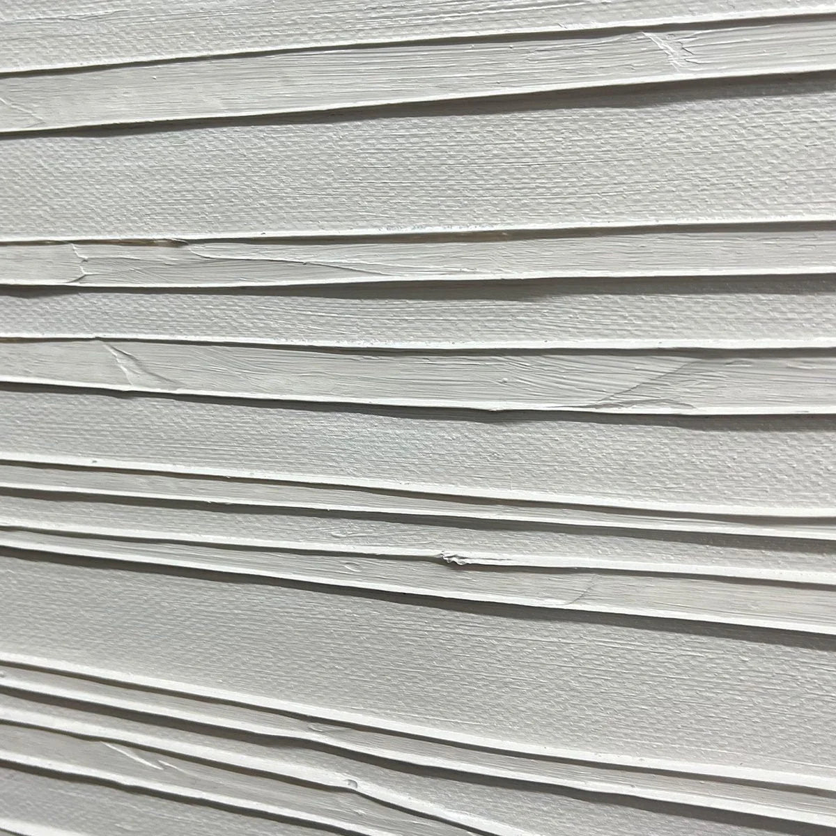 SERENE LINES: Minimalist Textured White Abstract Oil Painting | rolled canvas, ready for custom framing