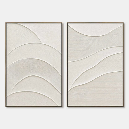 SERENE RHYTHM: Minimalist Textured Wabi Sabi Wall Art Set | hanging in living room, Minimalist wall art