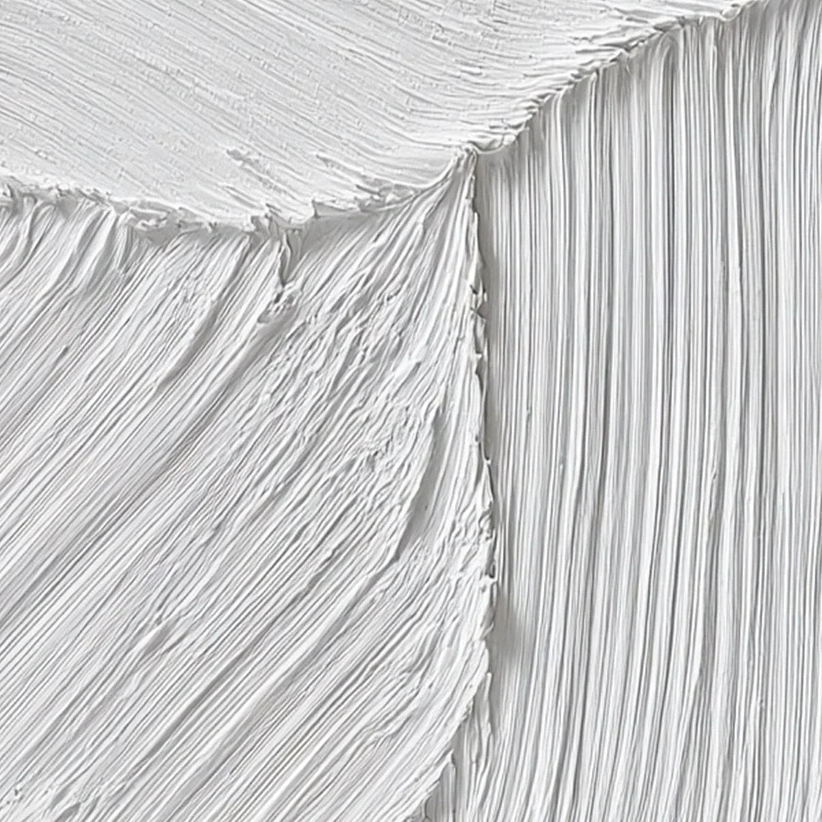 SERENE RIFT: Large Textured White Minimalist Abstract Painting | rectangular format, hand-painted canvas edge