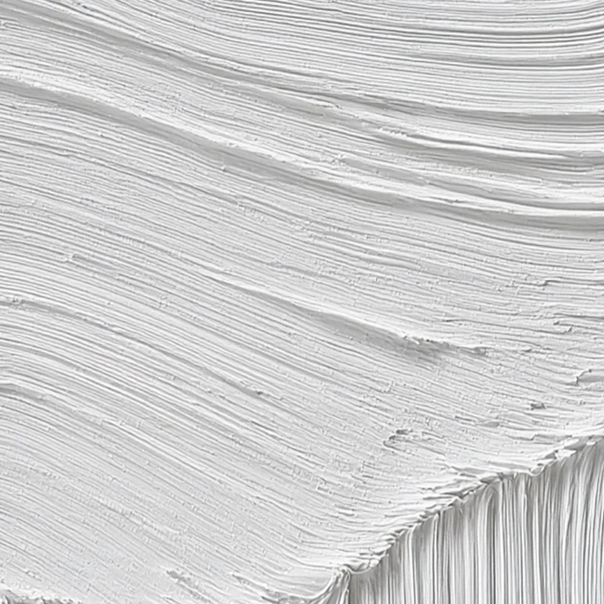 SERENE RIFT: Large Textured White Minimalist Abstract Painting | rolled canvas, ready for custom framing