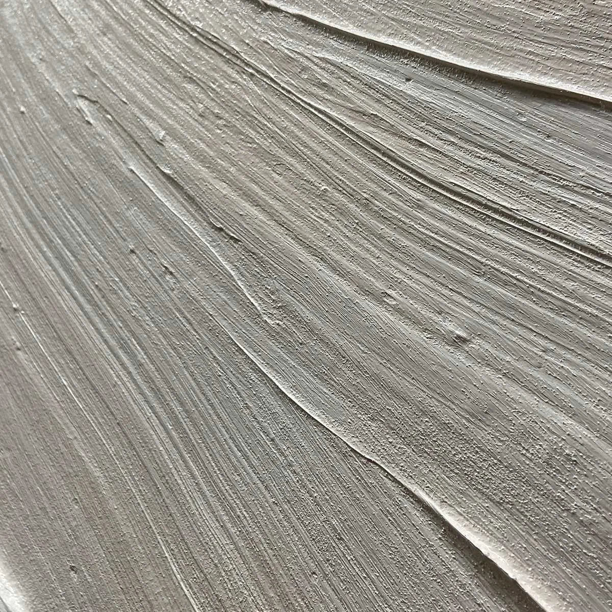 SERENE RIPPLES: Abstract Minimalist Textured White Painting for Living Room | rectangular format, hand-painted canvas edge