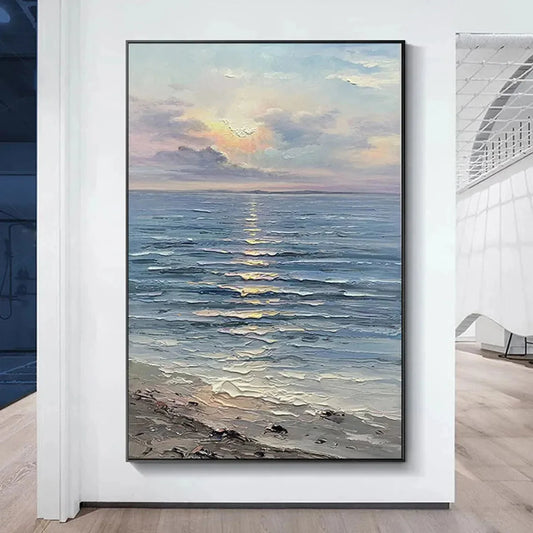 SERENE SEASCAPE: Vertical Ocean Painting