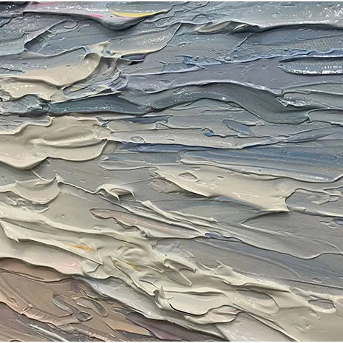 SERENE SEASCAPE: Vertical Ocean Painting | rectangular format, hand-painted canvas edge