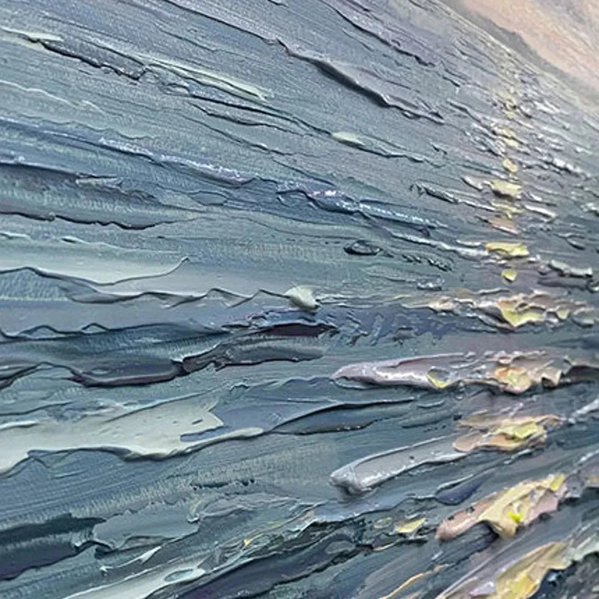 SERENE SEASCAPE: Vertical Ocean Painting | rolled canvas, ready for custom framing