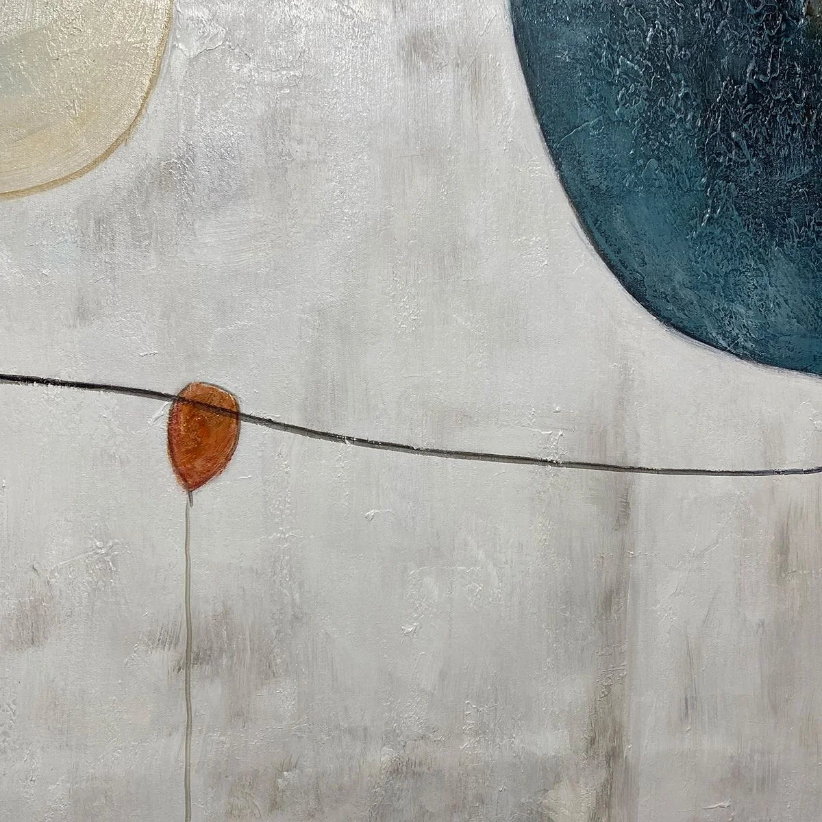 SERENE SHAPES: Textured Abstract Minimalist Oil Painting | rectangular format, hand-painted canvas edge