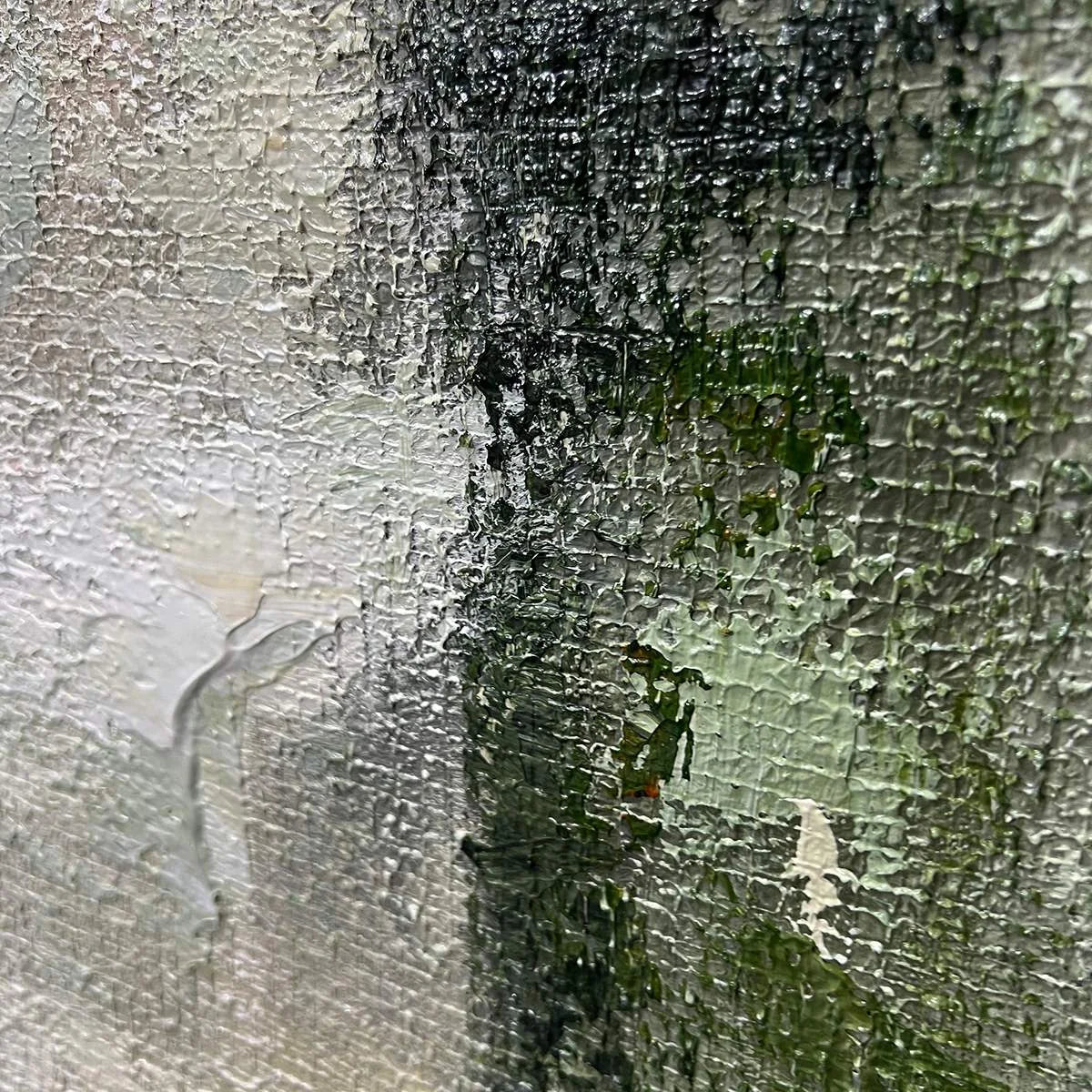 SERENE SIMPLICITY: Textured Minimalist Abstract Oil Painting | rectangular format, hand-painted canvas edge