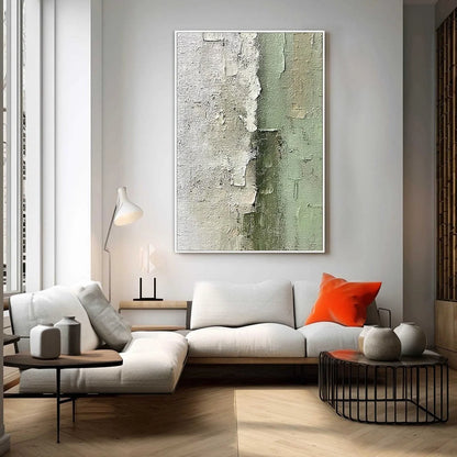 SERENE SIMPLICITY: Textured Minimalist Abstract Oil Painting | Minimalist mood, soft natural light studio shot
