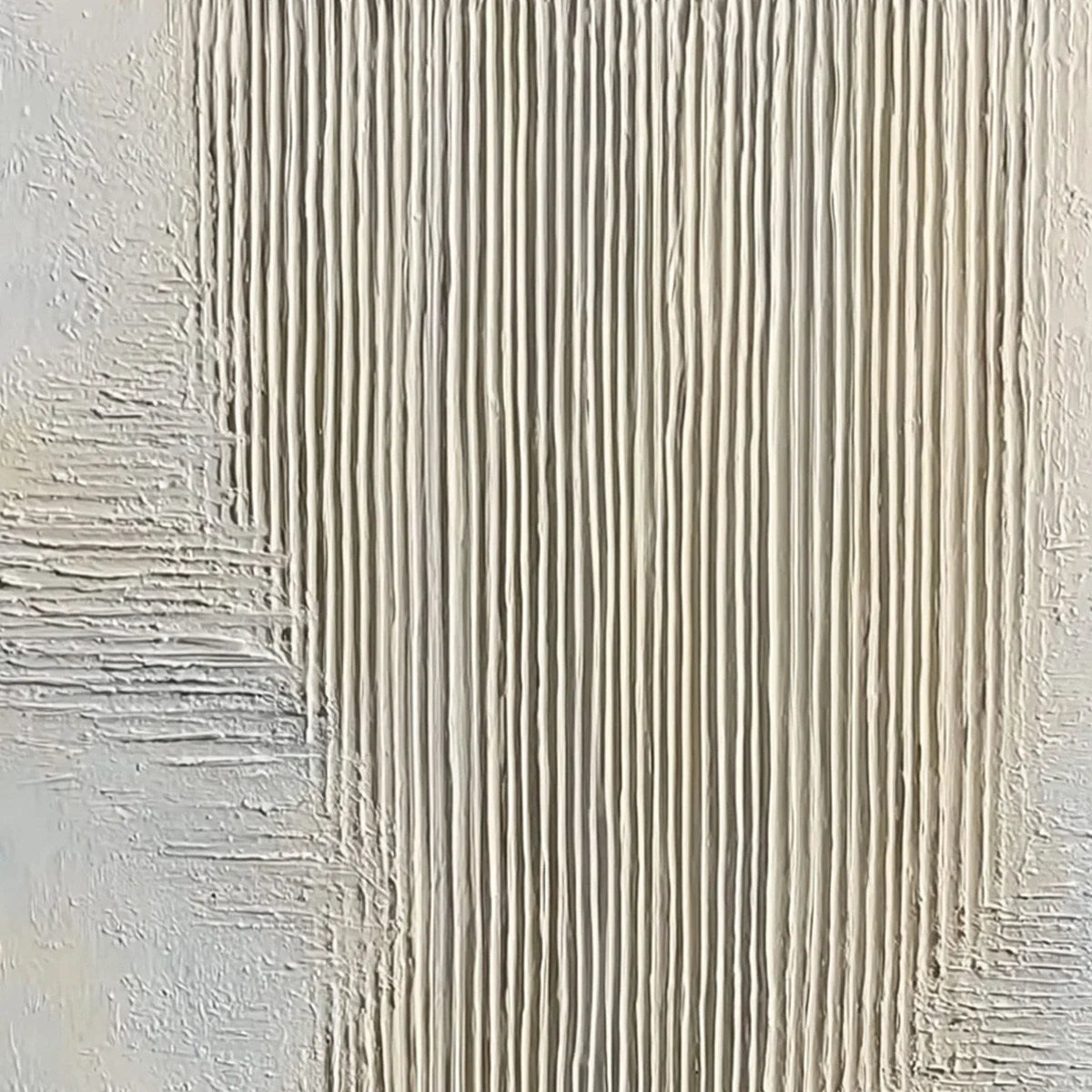 SERENE STRIA: Wabi Sabi Textured Vertical Abstract Painting | rectangular format, hand-painted canvas edge