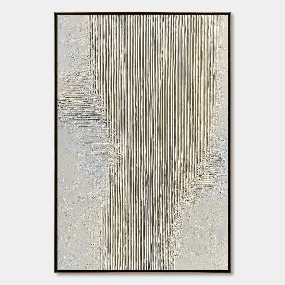 SERENE STRIA: Wabi Sabi Textured Vertical Abstract Painting | hanging in living room, Abstract wall art