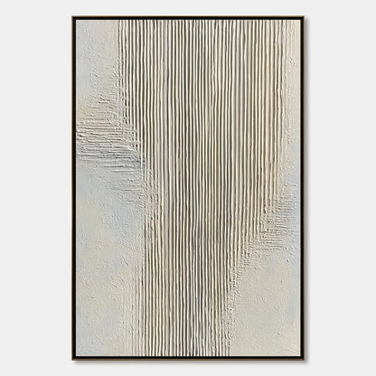 SERENE STRIA: Wabi Sabi Textured Vertical Abstract Painting | hanging in living room, Abstract wall art