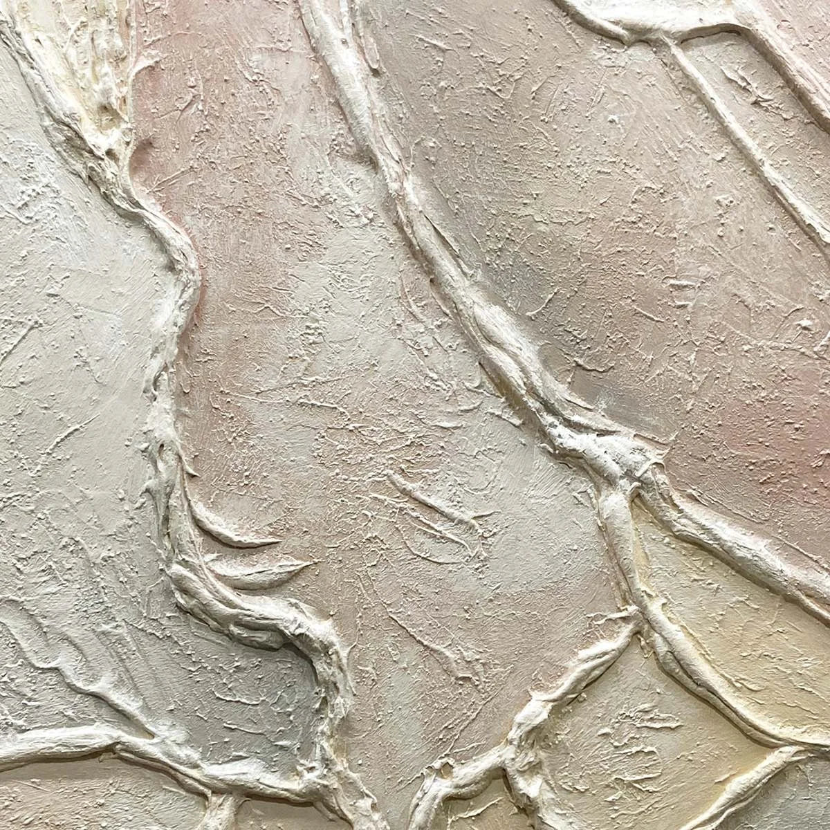 SERENE TEXTURES: Textured Abstract Painting, Neutral Beige Wall Art, Vertical Canvas, Minimalist Decor | rectangular format, hand-painted canvas edge