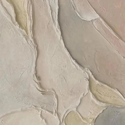 SERENE TEXTURES: Textured Abstract Painting, Neutral Beige Wall Art, Vertical Canvas, Minimalist Decor | texture detail, palette knife marks visible