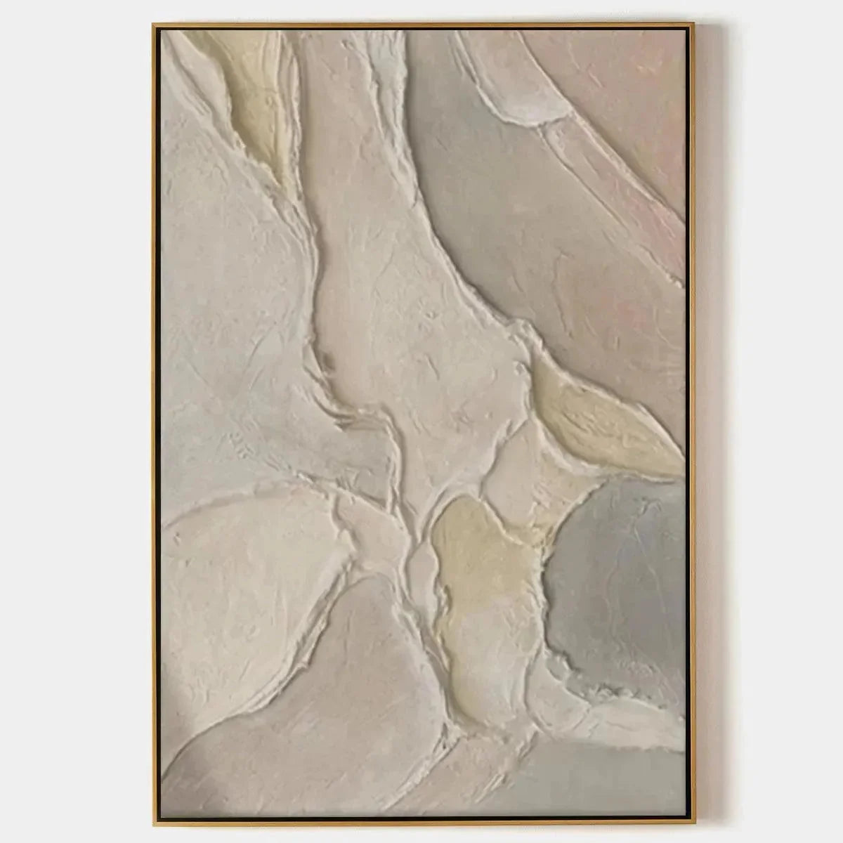 SERENE TEXTURES: Textured Abstract Painting, Neutral Beige Wall Art, Vertical Canvas, Minimalist Decor | hanging in living room, Minimalist wall art