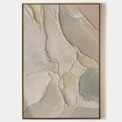 SERENE TEXTURES: Textured Abstract Painting, Neutral Beige Wall Art, Vertical Canvas, Minimalist Decor | hanging in living room, Minimalist wall art