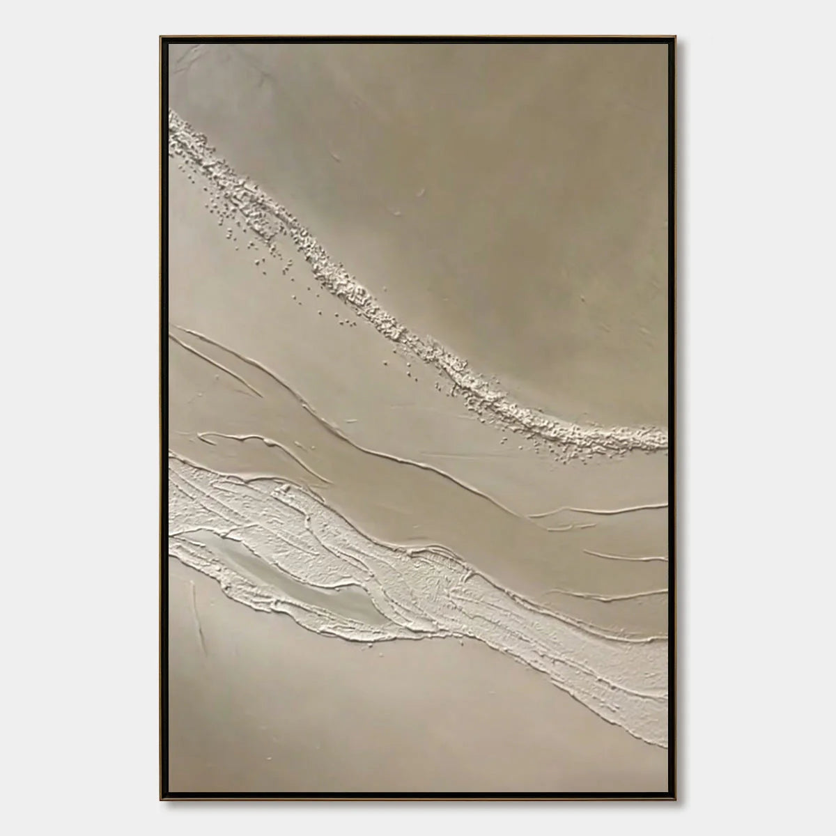 SERENE TRACE: Minimalist Wabi-Sabi Textured Abstract Wall Art | hanging in living room, Minimalist wall art