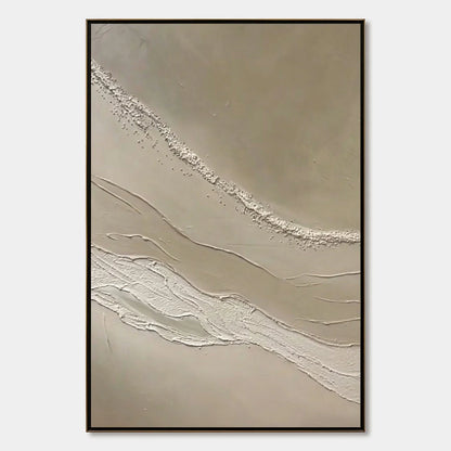 SERENE TRACE: Minimalist Wabi-Sabi Textured Abstract Wall Art | hanging in living room, Minimalist wall art